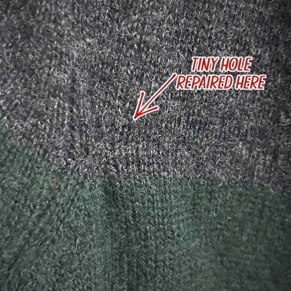 AQUA Cashmere Cardigan Sweater Hoodie XS Green Gray Stripes Open Front Luxury‎